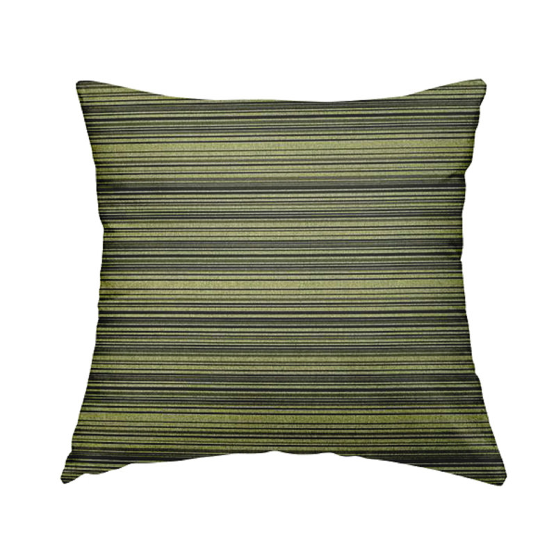 Lackawanna Striped Square Throw Cushion, 43cm H x 43cm W x 5cm D, Green/Grey