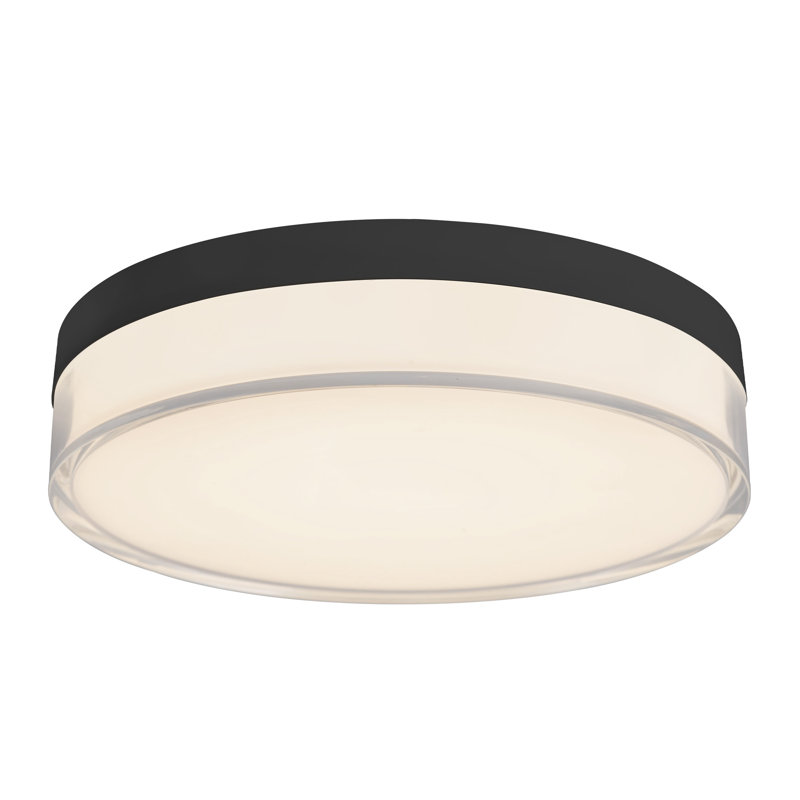 Quara 7-in Black dimmable LED Flush Mount, Matte Black