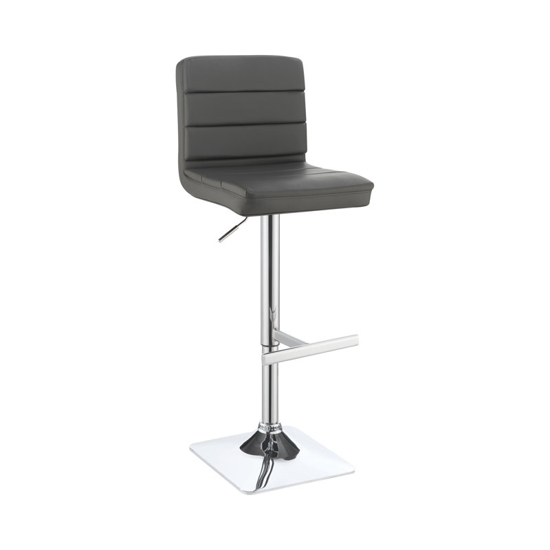 Swivel Upholstered Adjustable Height Counter Stool, Gray