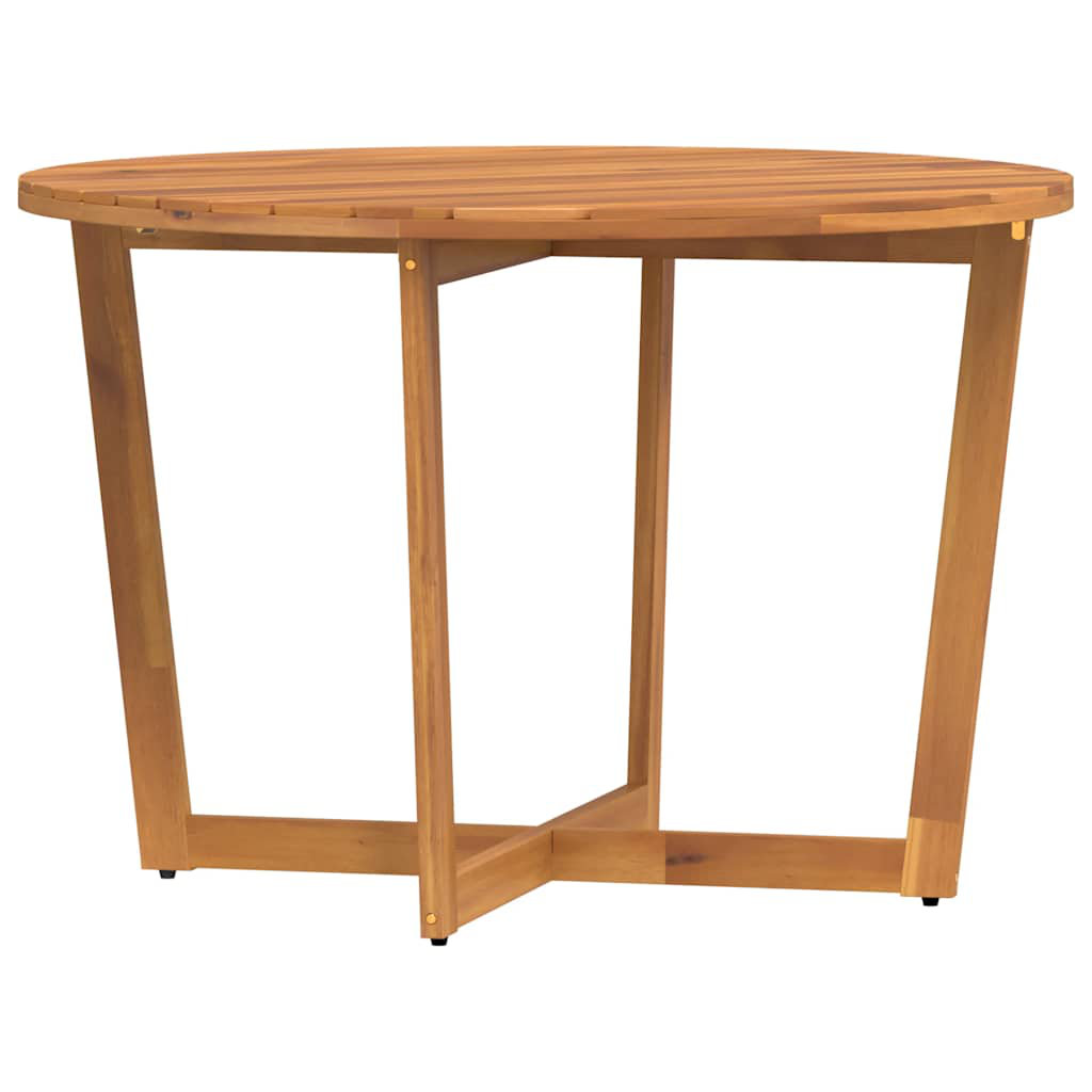 Garden Dining Table Round Solid Wood Acacia