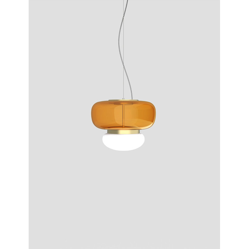 Faro Suspension P Burned Earth White Painted Brass L2202 Ul, Painted Brass, White/Dark Ember