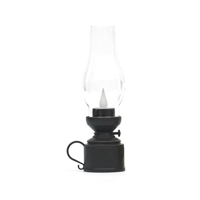 Lampe de kérosène de Noël, bougie électronique à DEL, lumière de cheval, décoration, cadeau, vent, lampe de bureau, Noir