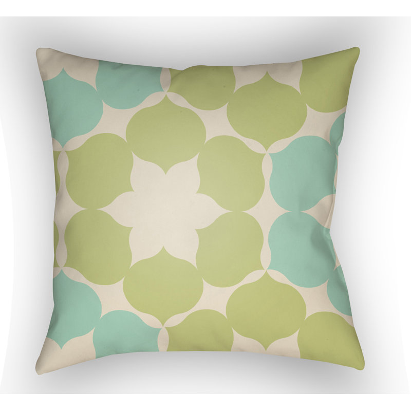 Moderne Geometric Throw Pillow, 20" H x 20" W x 4" D, Green/Turquoise