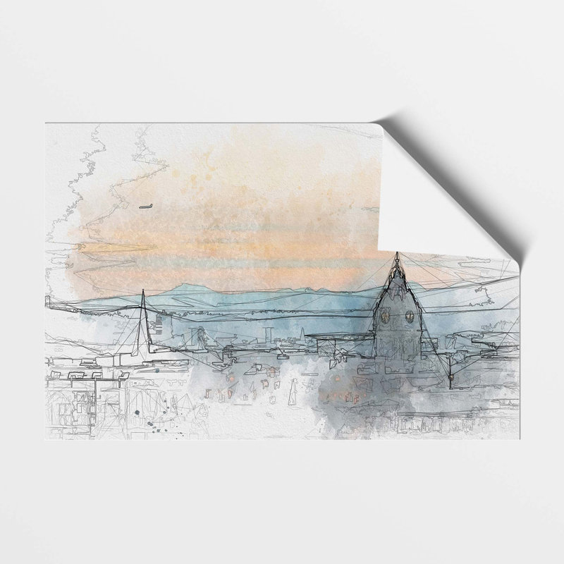 Edinburgh Skyline In Scotland - No Frame Painting, 59.4 cm H x 84.1 cm W