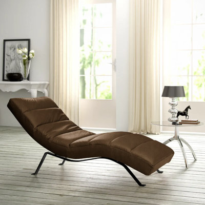 Crosby Upholstered Leather-look Fabric Chaise Lounge with Adjustable Backrest