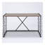 Bureau d'écriture rectangulaire rustique en chêne rustique et noir antique avec base en métal Industrial