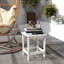 Table météo - Extrémité latérale de patio carrée de 15 po pour balcon, porche, piscine. Stable et durable, capacité de 110 lb, piscine blanche, balcon. Étanche, robuste, supporte