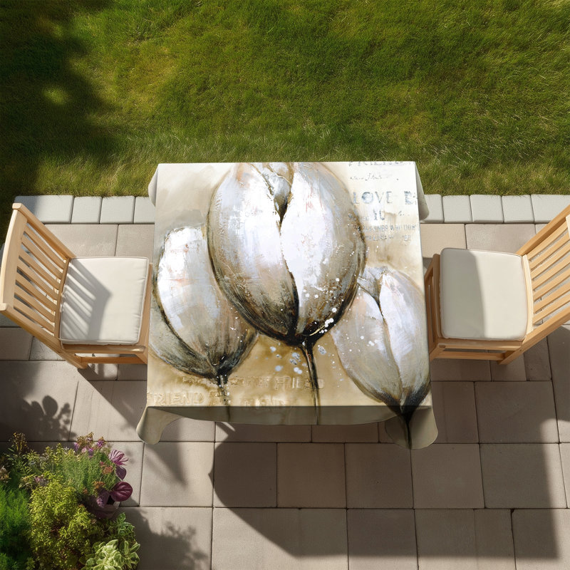 Three Tulips Tablecloth | Floral Botanical Decor | Indoor/Outdoor