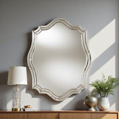 Solstice Antique Silver Finish Accent Wall Mirror, 37.74'' H X 28.83'' W X 1.06'' D