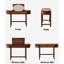 Commode rabattable en bois de noyer noir