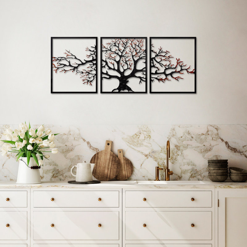 Accessoire mural décoratif en métal, H 19,3 po x l 15,7 po x P 0,6 po, Multi-couleur