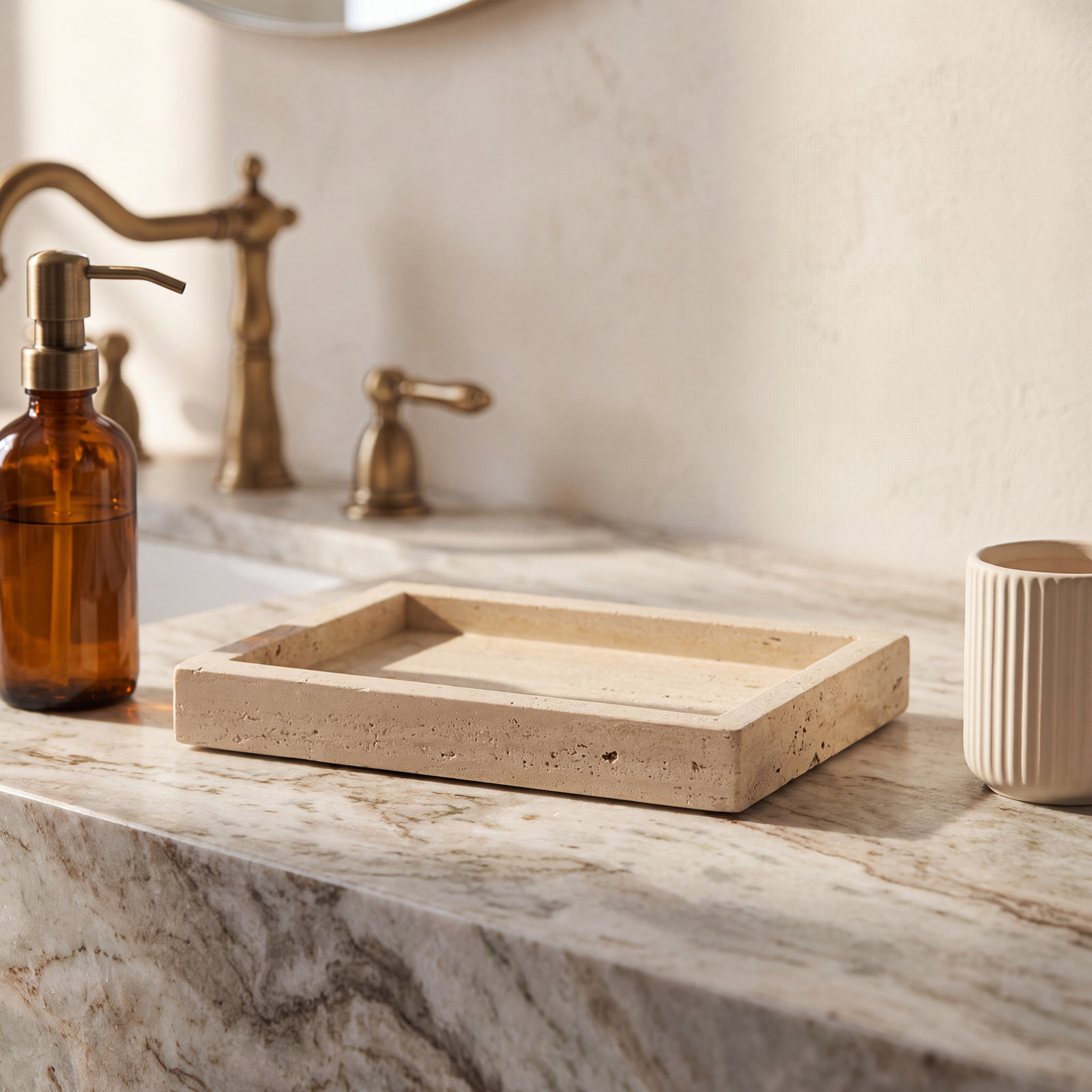Austin Marble Bathroom Accessory Tray