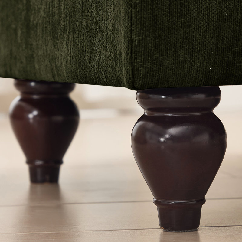 Élégant canapé à deux places avec accoudoirs évasés, volants segmentés et amovibles pour les dossiers décoratifs en forme de fleur Mid Century