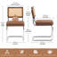Chaises de salle à manger rembourrées de style Mid-Century avec dossier en rotin de canne et structure en porte-à-faux chromée-313470952-480967619