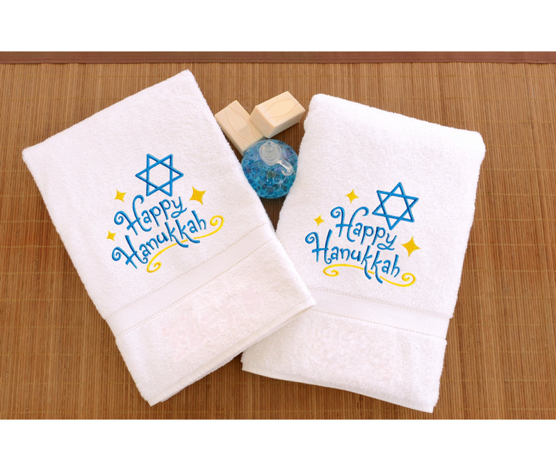 Essuie-mains en coton Terry Happy Hanukkah