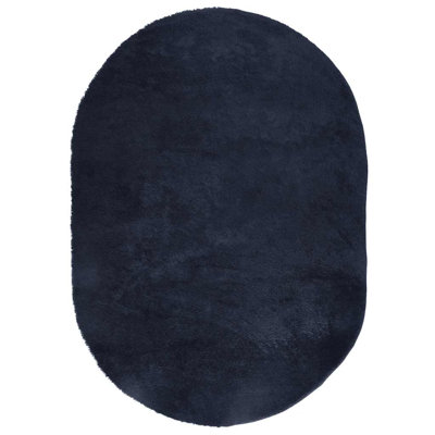 Shaggy Rug High Pile NAVARRA Navy Polyester