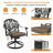Outdoor Cast Aluminum Swivel Chair, 360° Swivel Function, with Random Color Cushion (Set of 2)