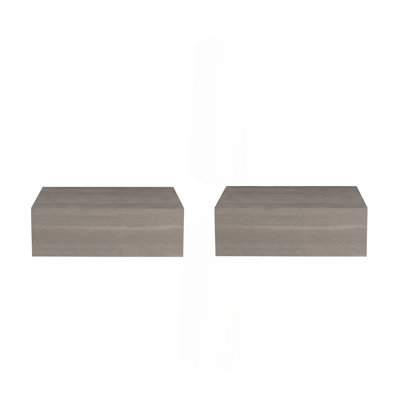 Gray Walnut Floating Nightstands, Set of 2