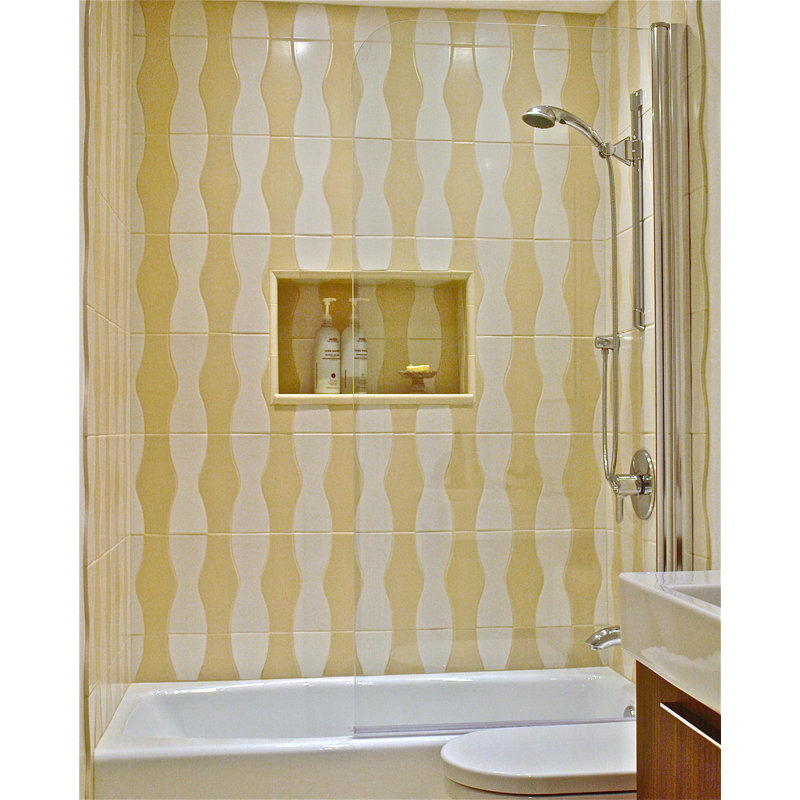 - W x 64'' H Pivot Door Frameless Tub Door with ClearShield® Technology, Polished Silver
