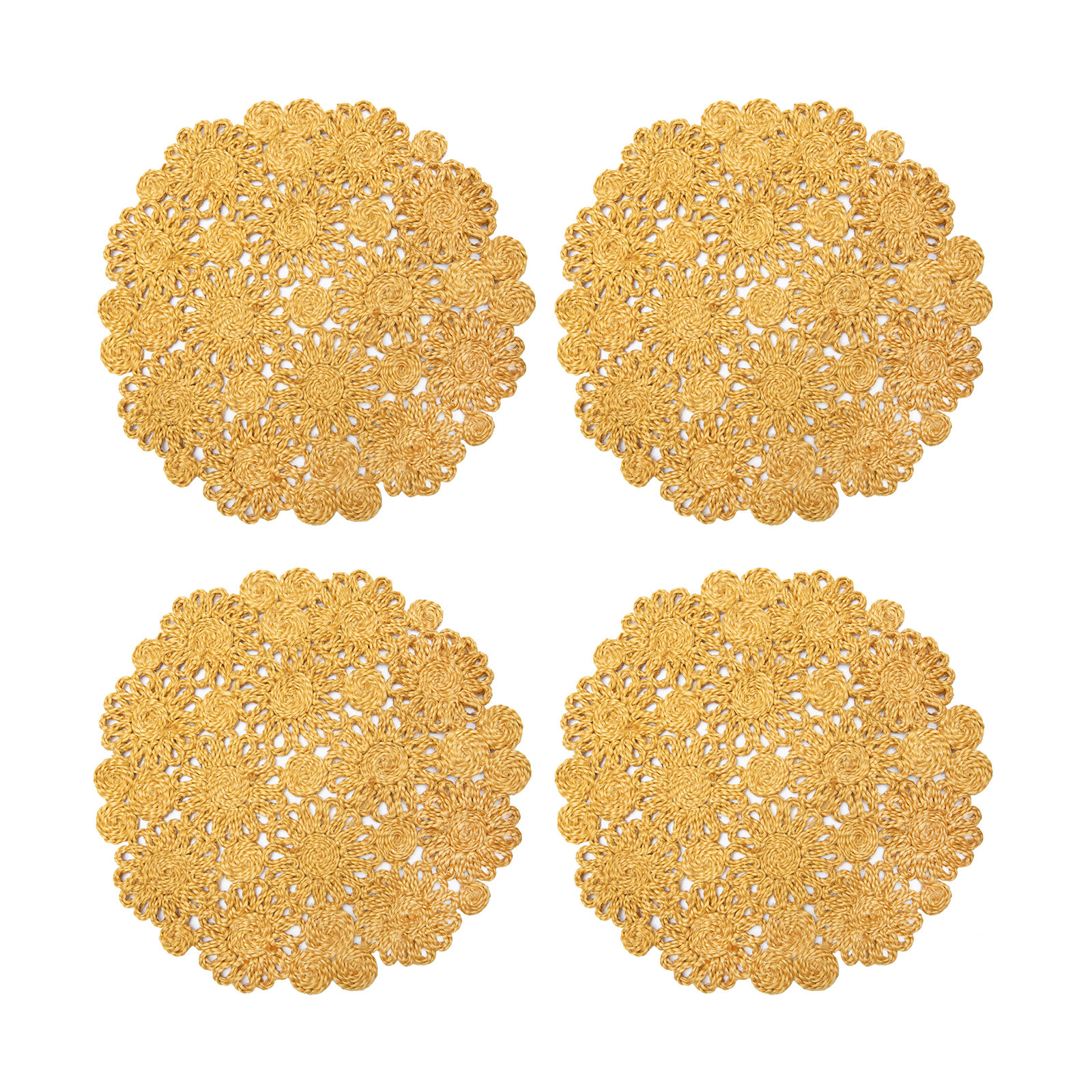 Bladwell Jute Round Placemat, Mustard