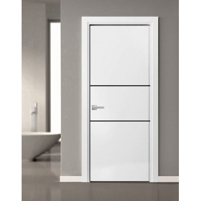 Porte intérieure moderne avec poignée | Planum 0014 | Garniture simple à panneau simple Regural | Salle de bain
