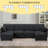 110" U-Shape Sectional Sofa W/Adjustable Backrests, 6-Seat Modular Couch W/Ample Storage Space, Chenille Upholstered Sofa W/Usb Port & Cup Holders For Livingroom, Bedroom-565926407