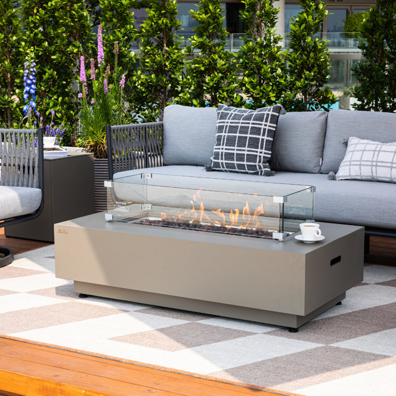 Westwood Propane Fire Pit Bundle 50” Outdoor Firepit 50,000 BTU Firepits for Outside with Windscreen, Tank Cover, Rain Cover, Converter Kit, Lava Rocks, Lid CSA Certified