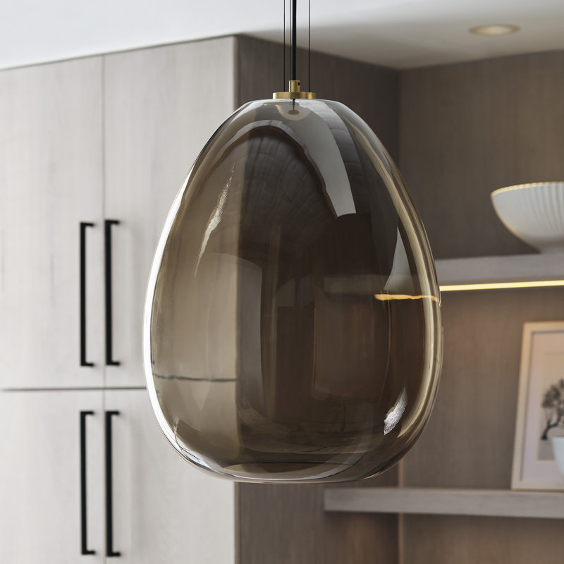 Kapoor 1 - Light LED Pendant, 15.7" H x 13" W x 13" D, Transparent Smoke