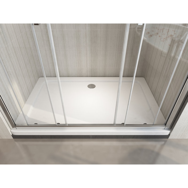 Geneine 6 mm 4-Panel Sliding Shower Door for Recess, 133-138 cm, H 190 cm