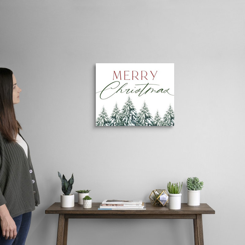 Arbre de Noël joyeux Noël-impression d’art textuel sur toile, Toile tendue, H 16 po x l 20 po x P 1,25 po