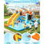 Adam 14.17'x10.1' 13-in-1 Inflatable Water Slide Bounce House with Blower, Blow Up Water Slides for Kids Backyard Water Park with Splash Pool/Shark Tunnel/Basketball Hoop/Soccer Goal/Baseball, Obstacle Course Bouncy Castle