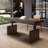 Smoky color Rectangular Solid Wood desk-1981975850