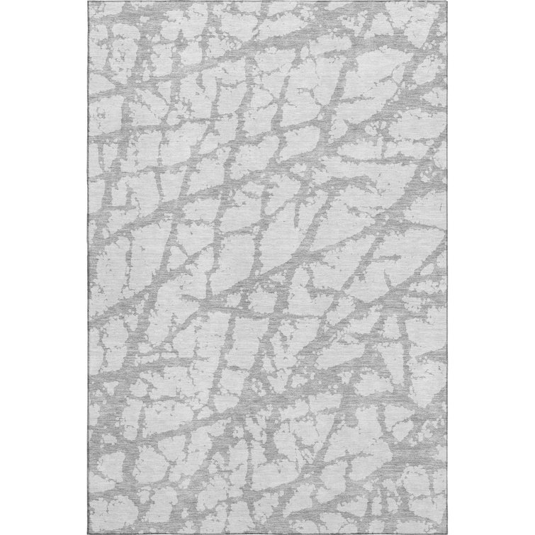 Premium Machine Washable Prisco Silver Rug