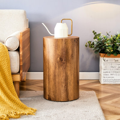 Table cylindrique avec motif - 12 x 12 x 20,21 po, 13,2 lb se fondant dans différents décors intérieurs comme café ou salle à manger