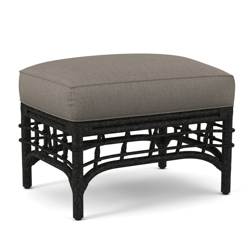 Luca Upholstered Ottoman, Stone Crypton Performance; 0884-83, Antique Black