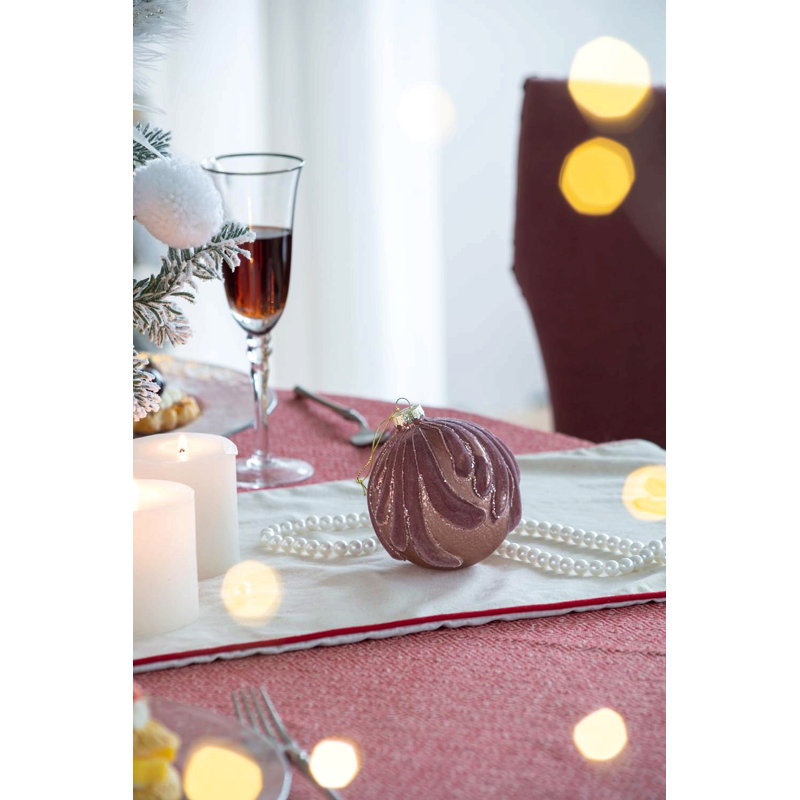 Boules de Noël, boules de Noël suspendues en verre pour décorations de fêtes, Mauve