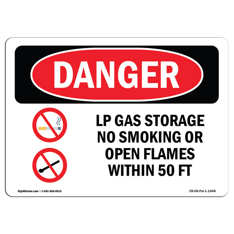 Danger Sign, 12" H x 18" W x 0.1" D