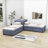 Twin Size 2 Drawers Upholstered L-shaped Platform Beds with Trundle