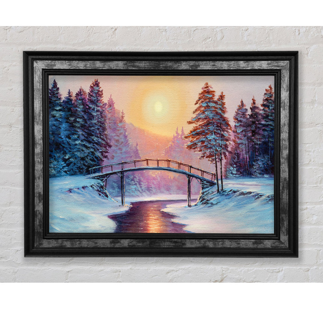 Bridge Across The Winter Scene - Einzelbildrahmen Kunstdrucke