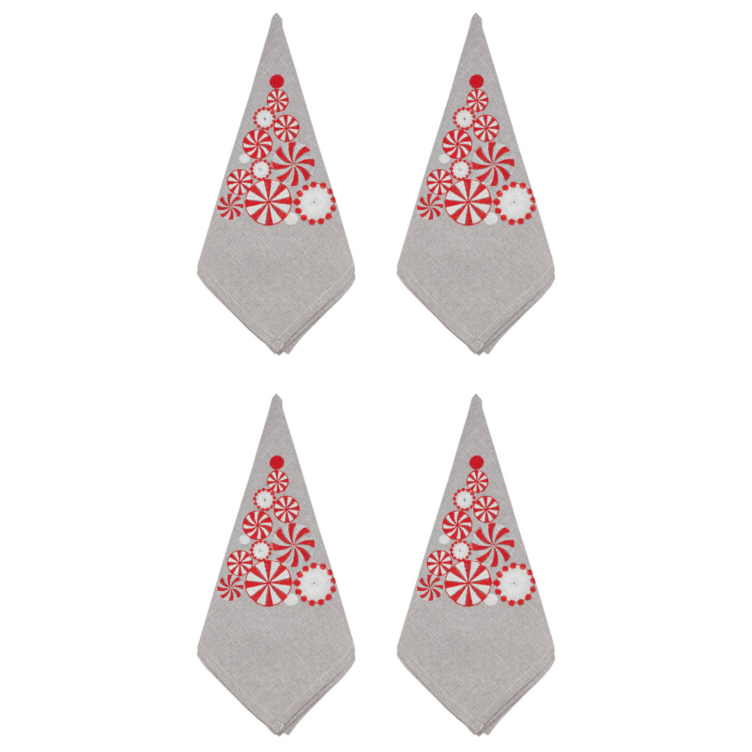 Araminta Collection Polyester No Pattern Square Napkin (Set of 4) Saro