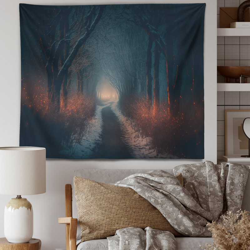 - Tapisserie murale paysage forêt, H 50 po x l 60 po