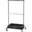 Garage Organization Tool Rack, 10 Slots For Tools, Rake, Broom, Stand With Wheels And Hooks, Industrial-Grade - Grey Colour Yard Storage Broom Mop, Organizer 4 Swivel Foldable Heavy-Duty Metal