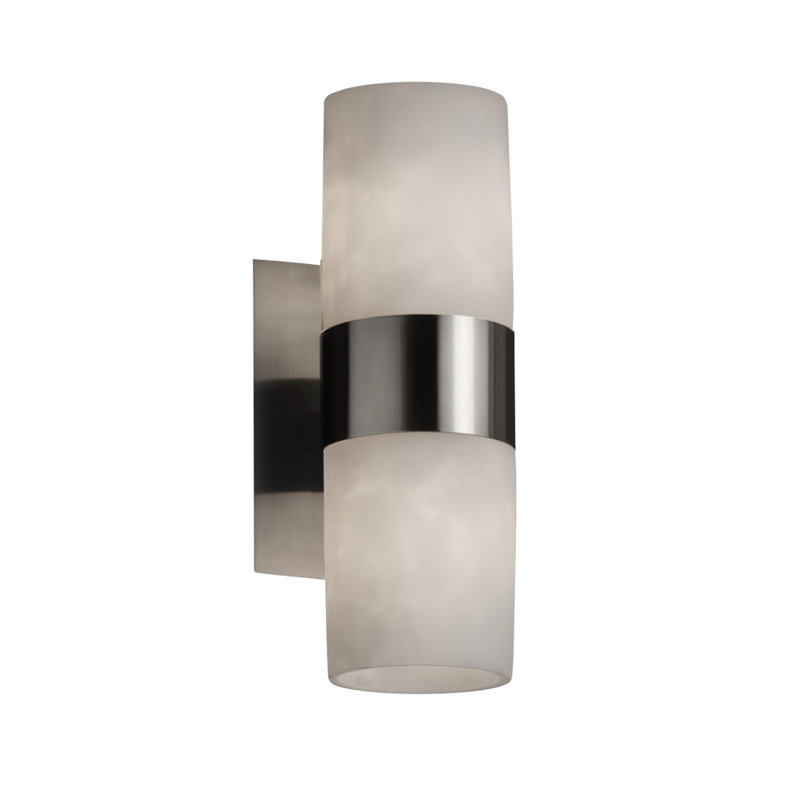 Applique murale à 2 lumières Brey, Nickel brossé