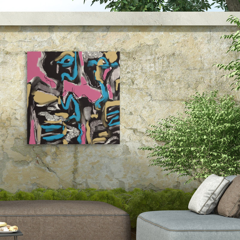 Little Dean  Ink And Oil Abstract 02 Outdoor  Canvas, H 35 po x l 35 po