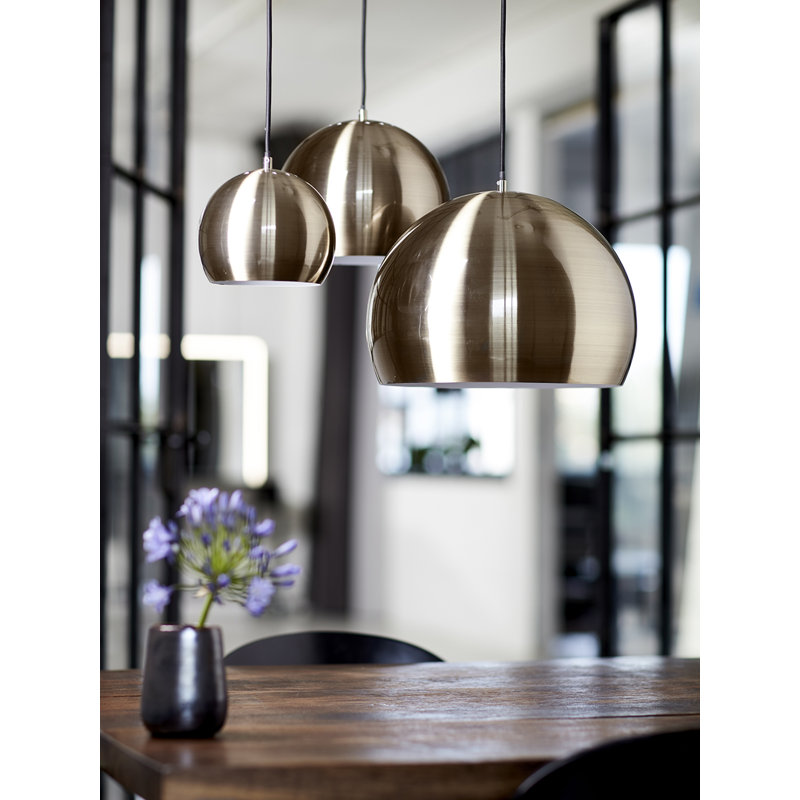 Mansell 1 - Light Brass Sphere Pendant, 20cm H x 25 cm W x 25 cm D