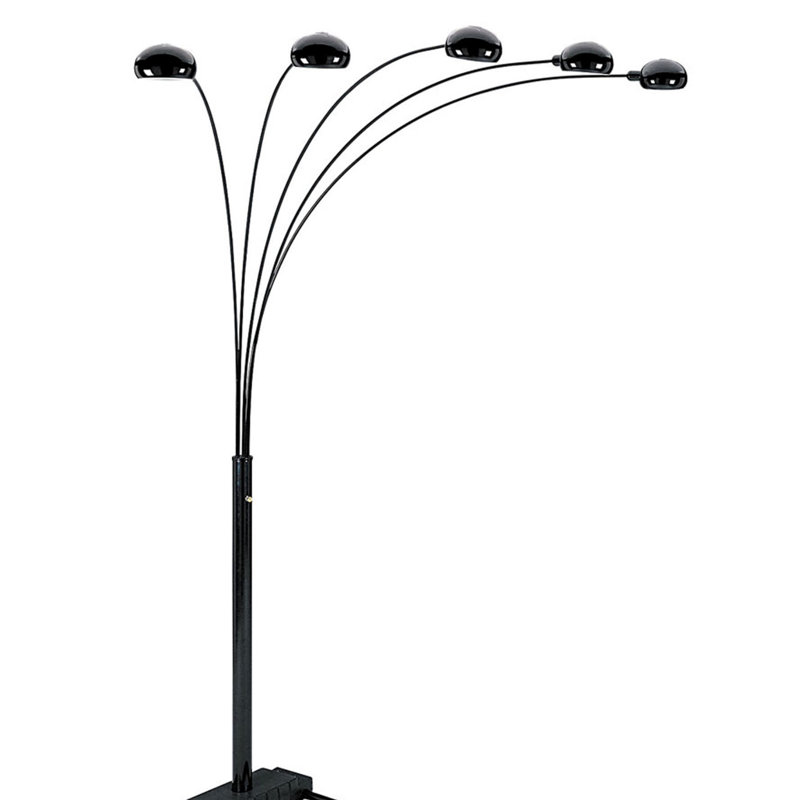 Lampe sur pied ajustable à finition noire, Noir, 84"