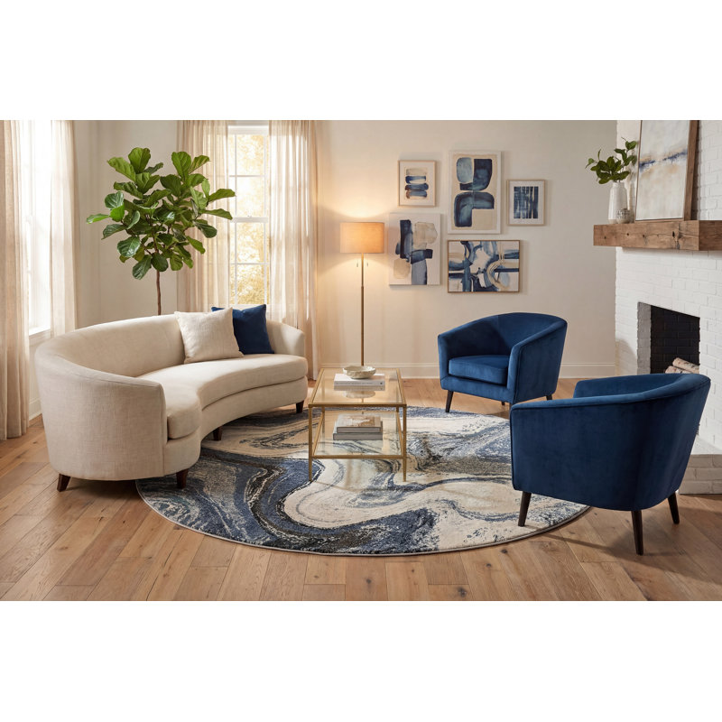 Thurner PEBBLE 63436-5656 GRIS / Crème, Rond 5 pi 3 po