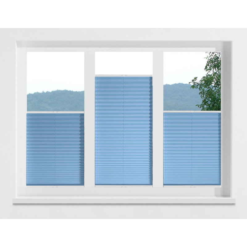Affoux Cordless Opaque Pleated Blind, Pastel blue, 90cm x 130cm