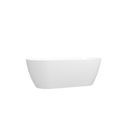 Glossy Acrylic Freestanding Soaking Bathtub With Overflow & Toe-Tap Drain, Cupc Certified