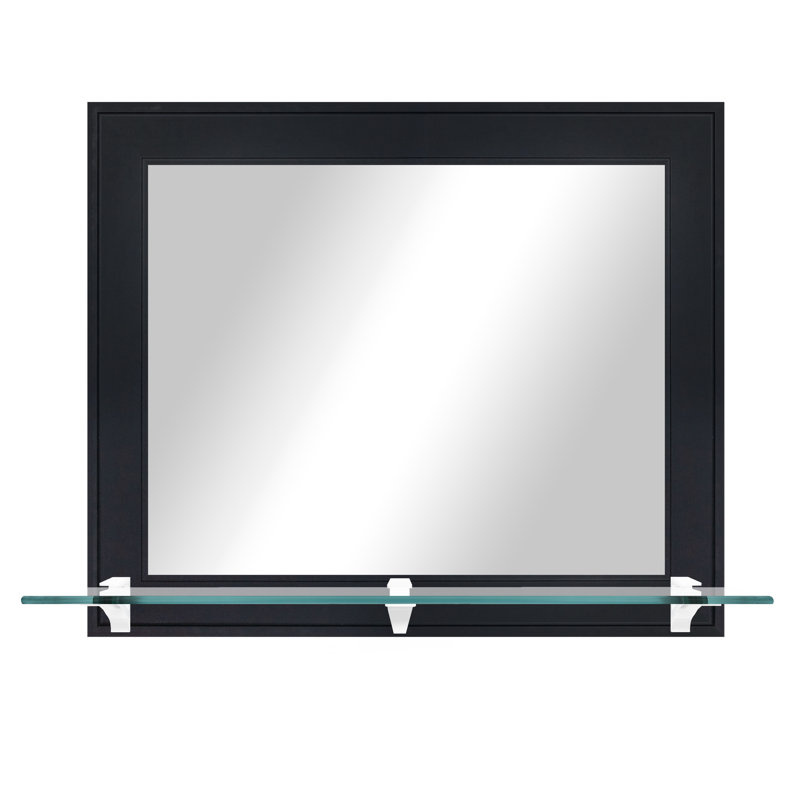 Matsuichi Engineered Wood Flat Wall Mirror, Gallery Black